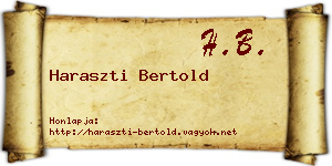 Haraszti Bertold névjegykártya